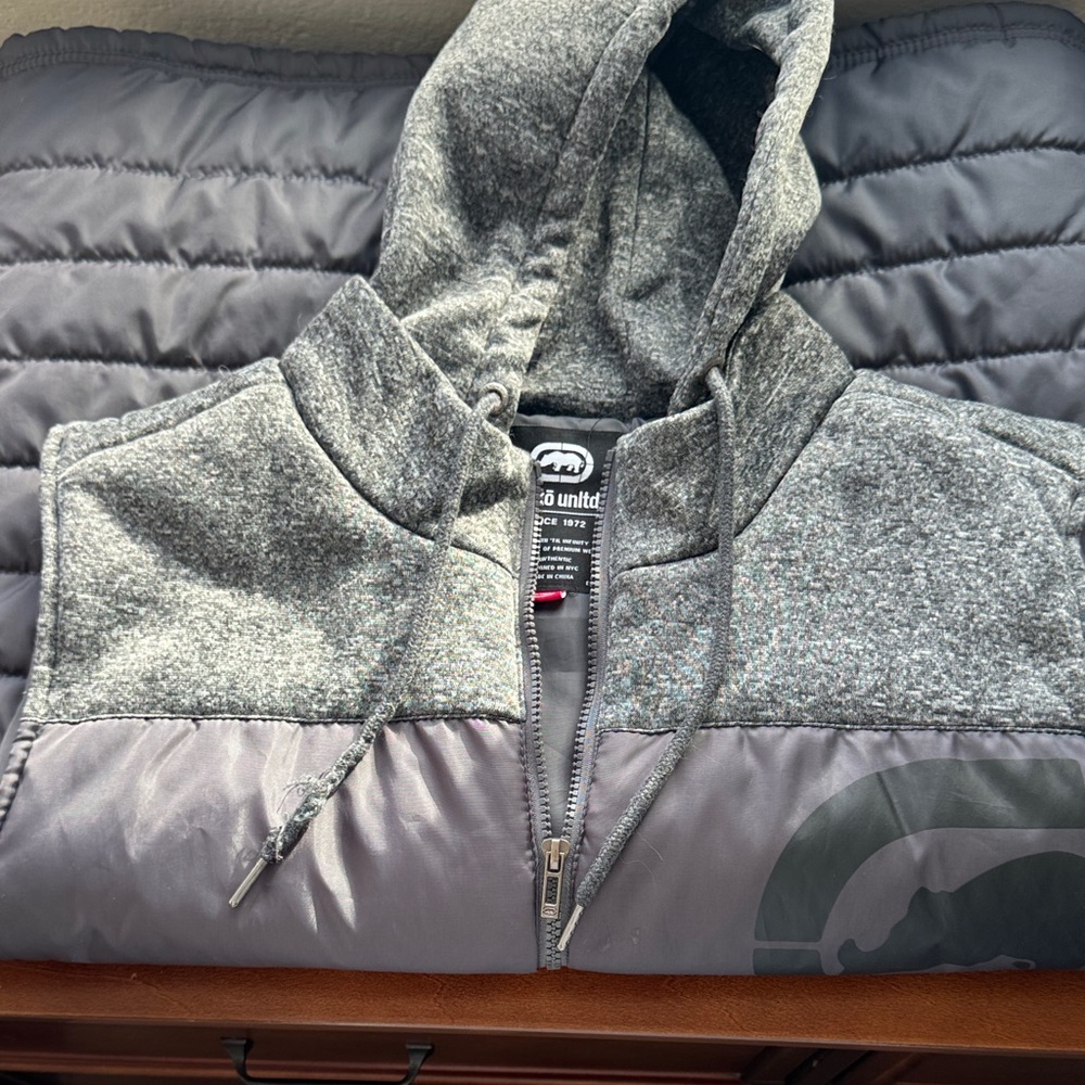 Ecko Unltd Gray Hooded Vest